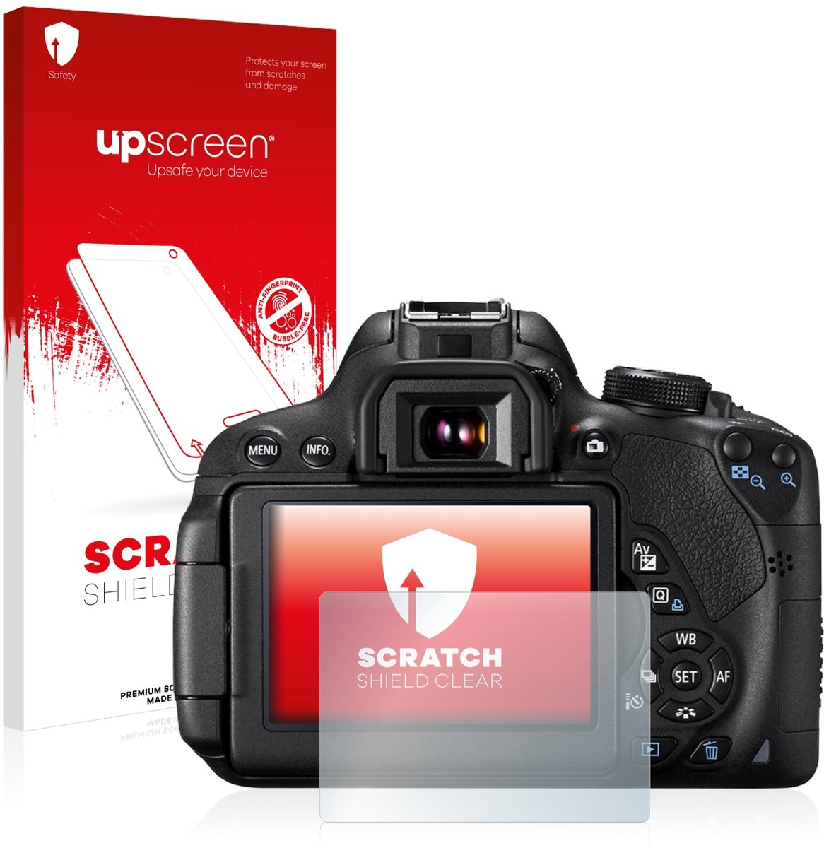 upscreen - Screenprotector voor Canon EOS 700D - Folie Beschermfolie transparant
