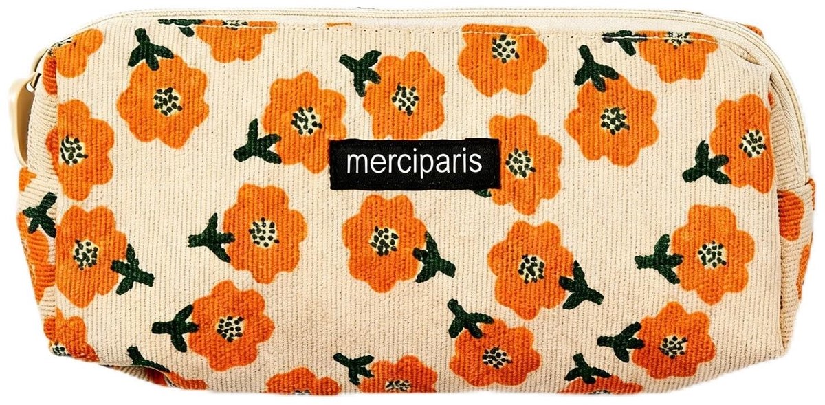 SolidKeus - Corduroy Pennenhouder met Grote Capaciteit en Floral Patroon
