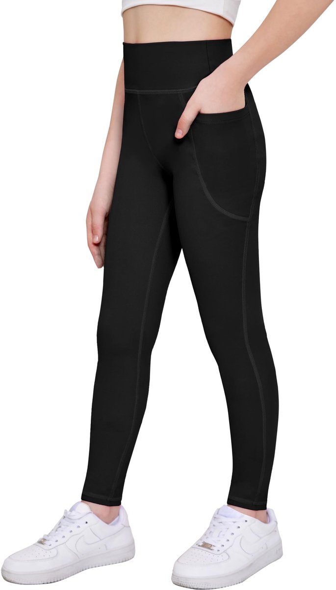 SolidKeus - Meisjes Leggings met Hoge Taille en Pocket