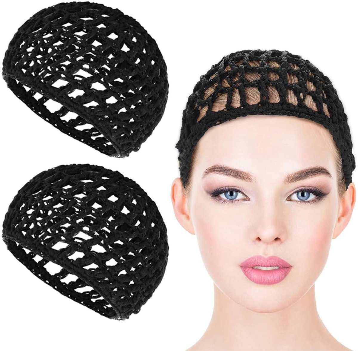 SolidKeus - 2 Stuks Haarnet voor Lang Haar met Haarnet voor Dames