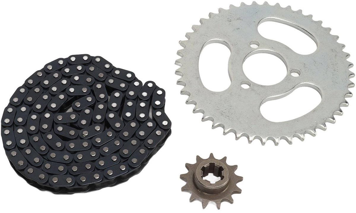 SolidKeus - T8F Kettingset voor Mini Motoren en ATV's, Compleet met Sprockets