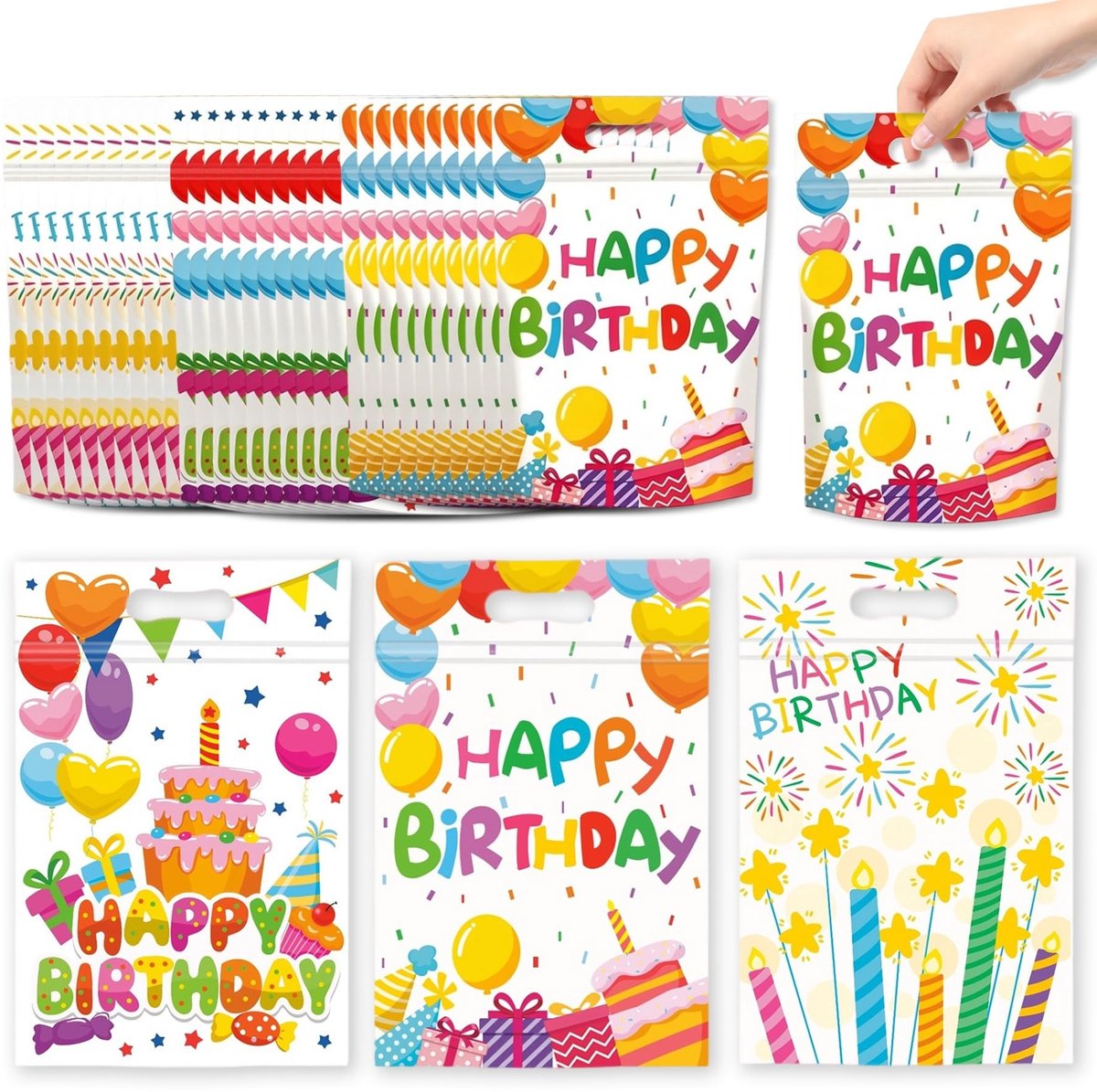 SolidKeus - Set van 50 Hersluitbare Cadeauzakjes voor Feestdagen