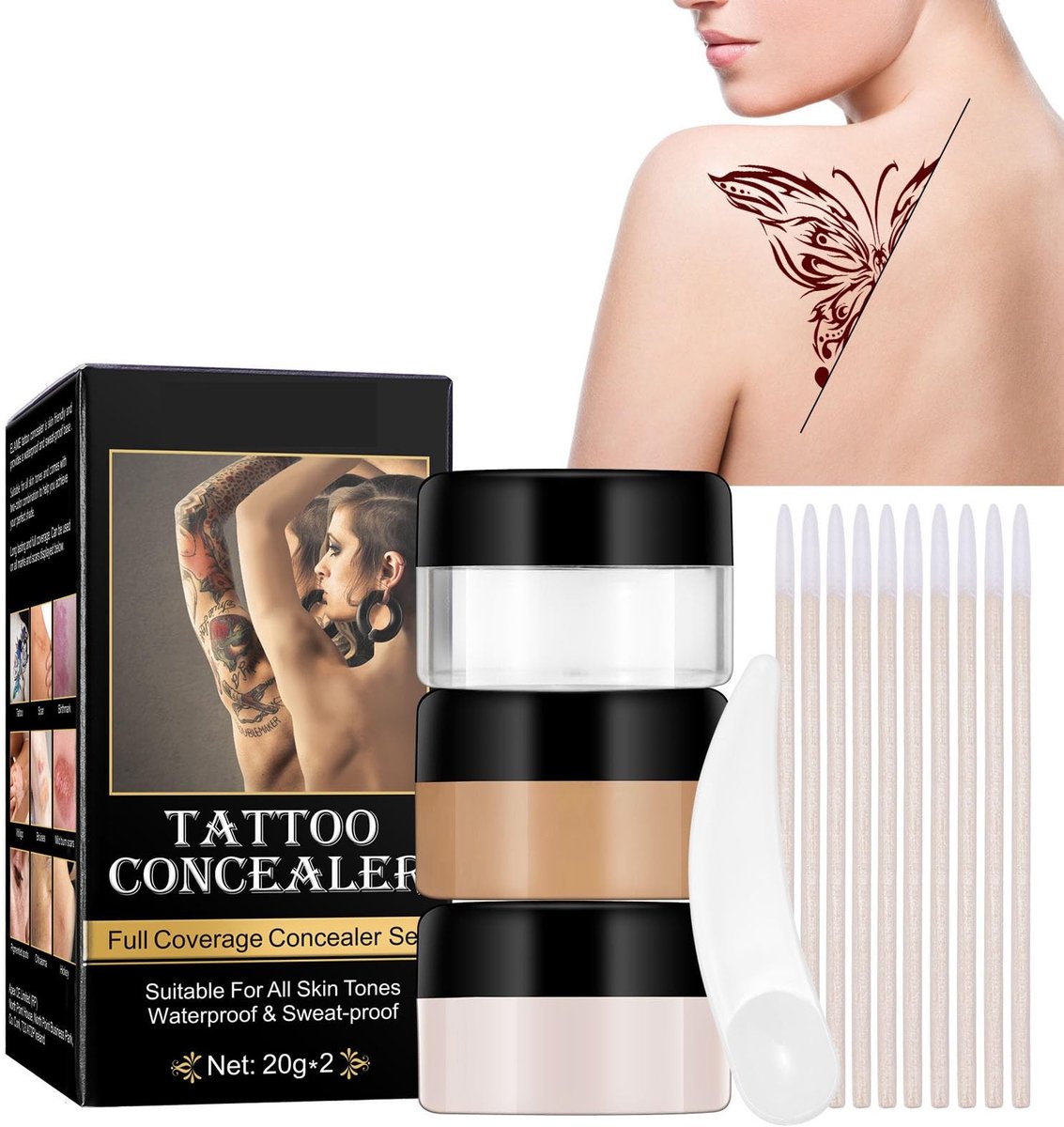 SolidKeus - Tattoo Concealer Set met Natuurlijke Dekking