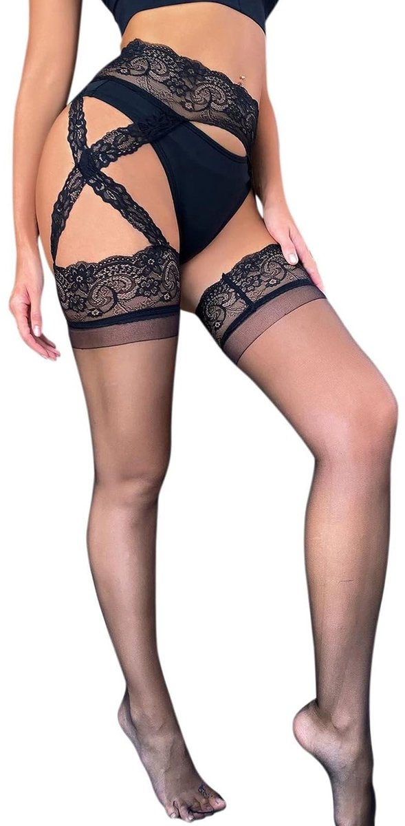 SolidKeus - Sexy Dames Kousen met Kant en Netdesign