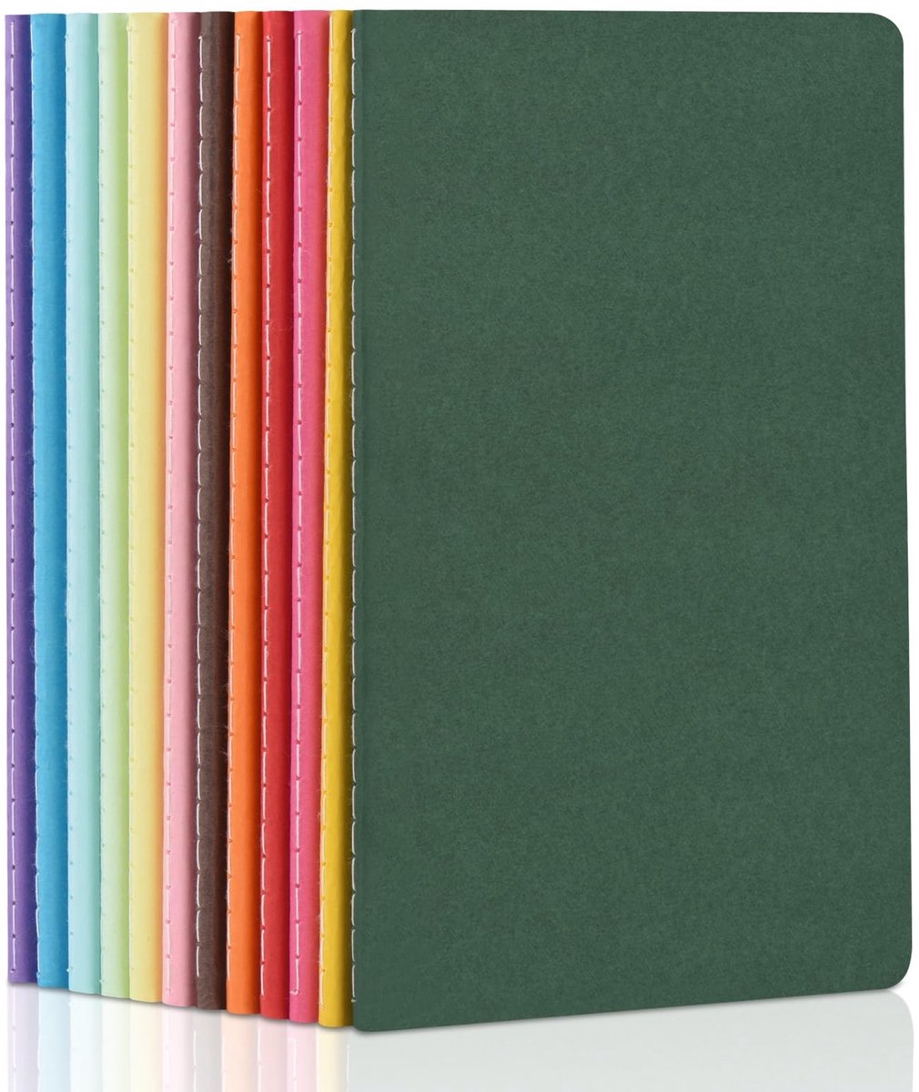 SolidKeus - Set van 12 A5 Notebooks met Kleurrijke Kaft