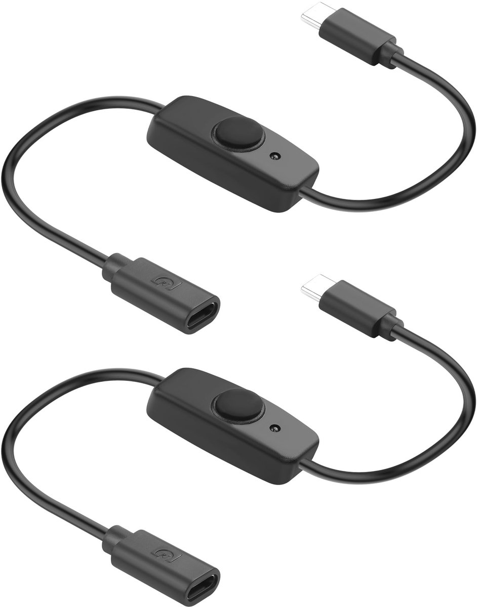 SolidKeus - USB Type-C Oplaadsnoer met Aan/Uit Schakelaar