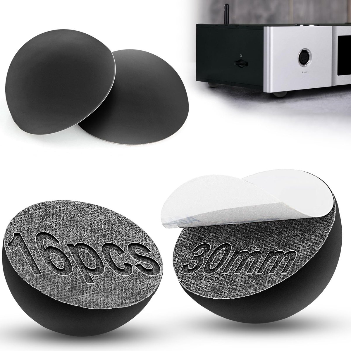 SolidKeus - Set van 16 Zelfklevende Rubber Buffers 30 mm voor Apparaten