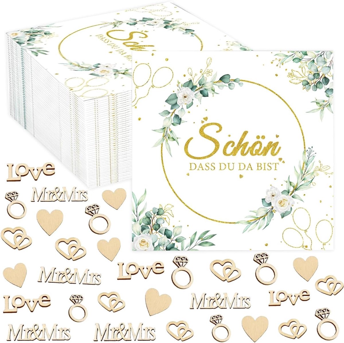 SolidKeus - Set van 120 Bruiloft Servetten in Eucalyptus Groen