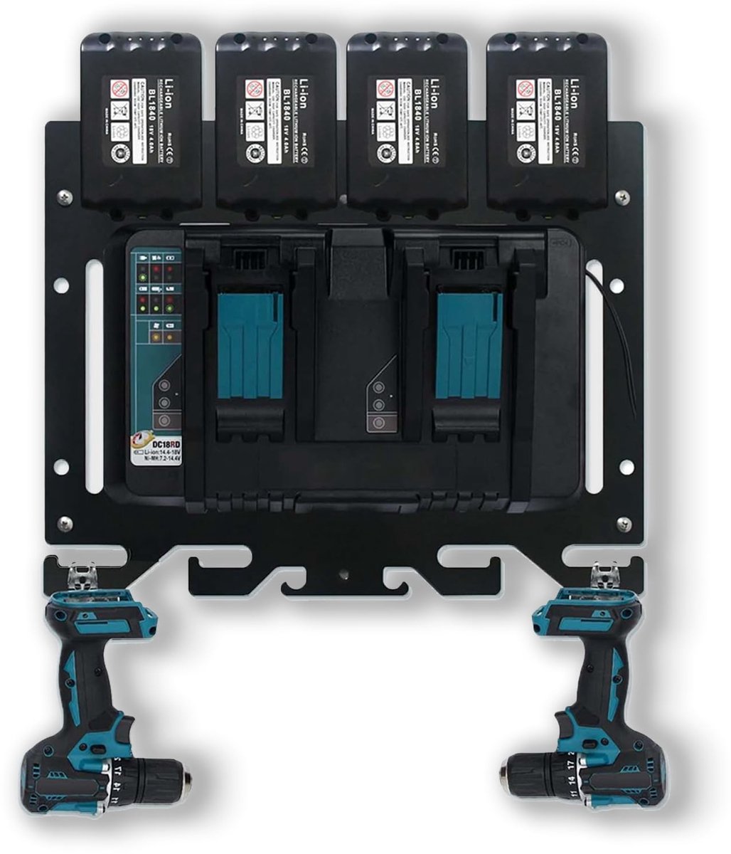 SolidKeus - 3-in-1 Wandhouder voor Makita Batterijen