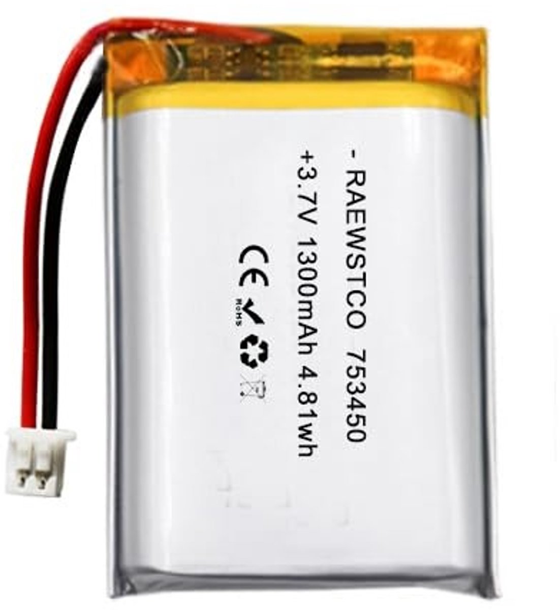 SolidKeus - 3,7 V 1300 mAh Lithium Polymer Batterij voor Luchtreinigers
