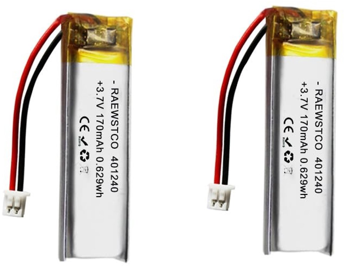 SolidKeus - 3,7 V 170 mAh Lithiumbatterij voor Slimme Wearables en Leestools