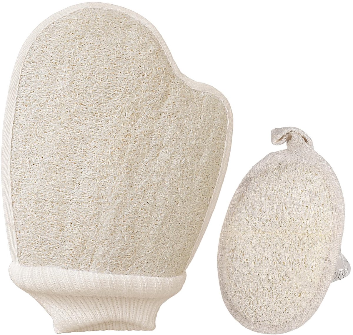 SolidKeus - Set van 2 Natuurlijke Luffa Peeling Handschoenen