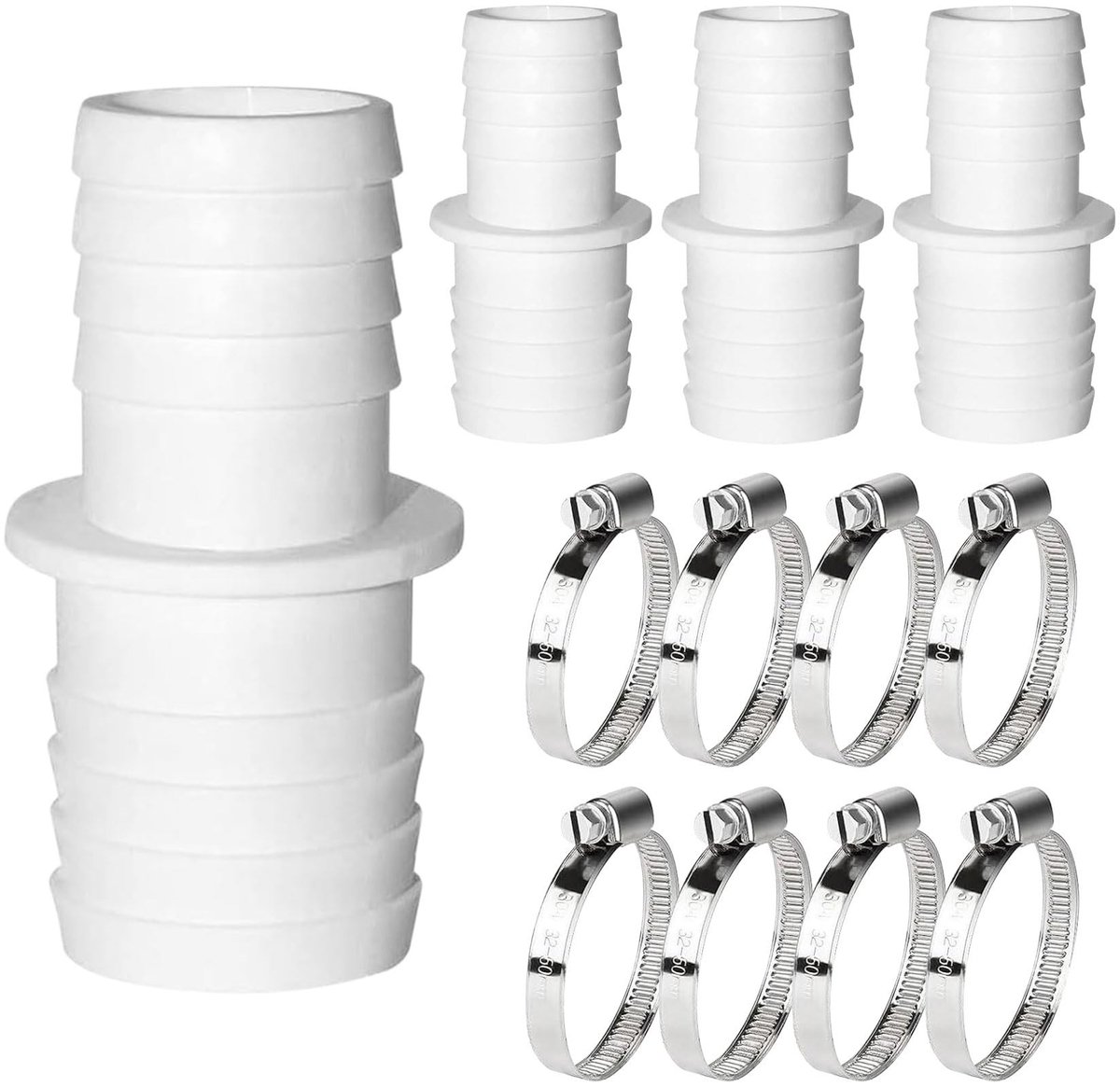 SolidKeus - Set van 4 Pooladapter met Slangklemmen