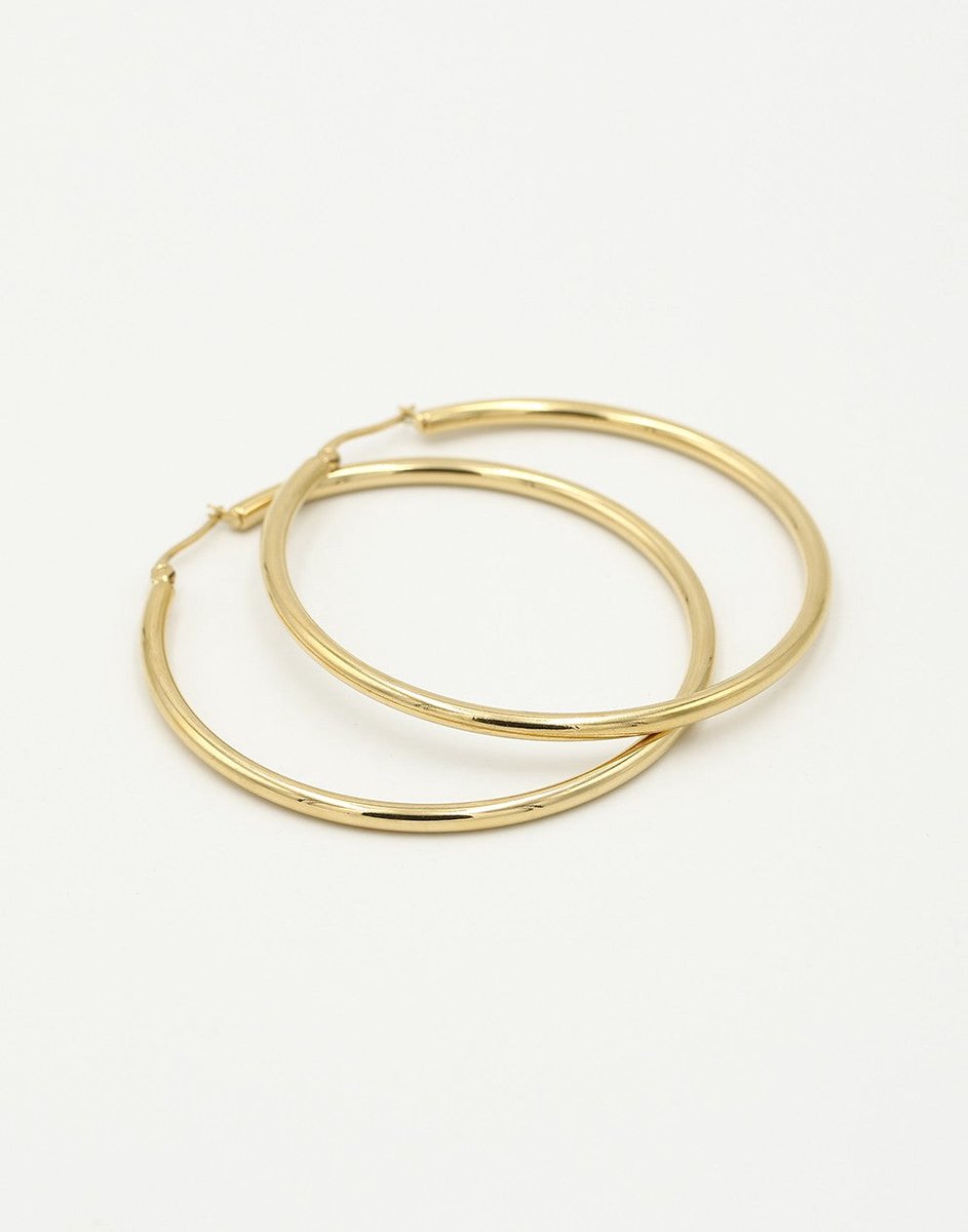 Oorringen Hoops Goudkleurig 60mm - 6cm - Stainless Steel - Glow Adora