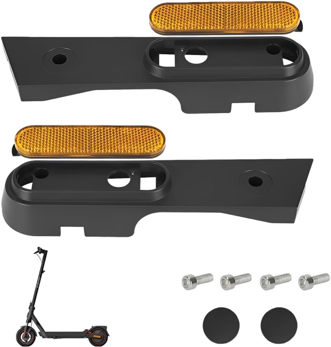 Zijafdekking met schroeven voor Xiaomi E Scooter 5/5 Pro/5 Max/5Plus gele reflecterende strepen achter, e-scooter accessoires