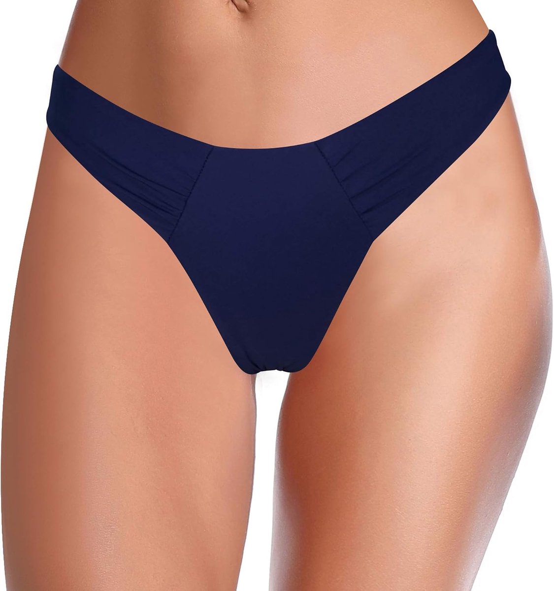 Dames lage taille bikinibroek U-vormige Braziliaanse bikini slip plooien onderstuk plooien grote maten zwembroek voor vrouwen