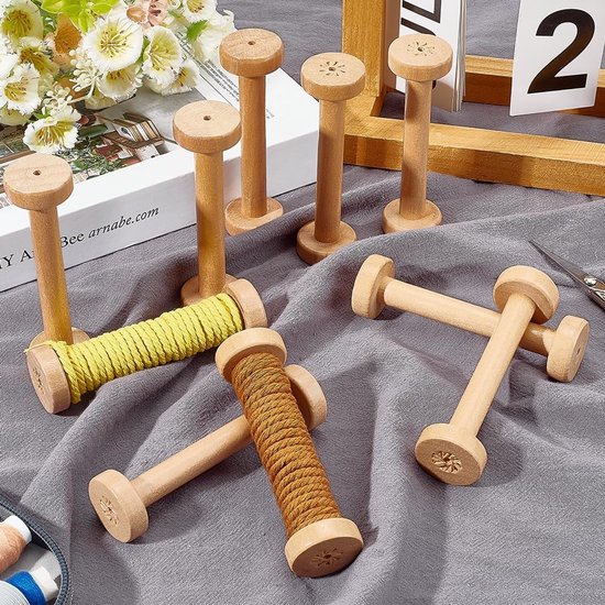 Spoelen, 28 x 96 mm lang, lege bandspoel, organizer van hout, voor borduren, garenspoelen, naaien, haken, knutselwerk, handwerk — afbeelding 3