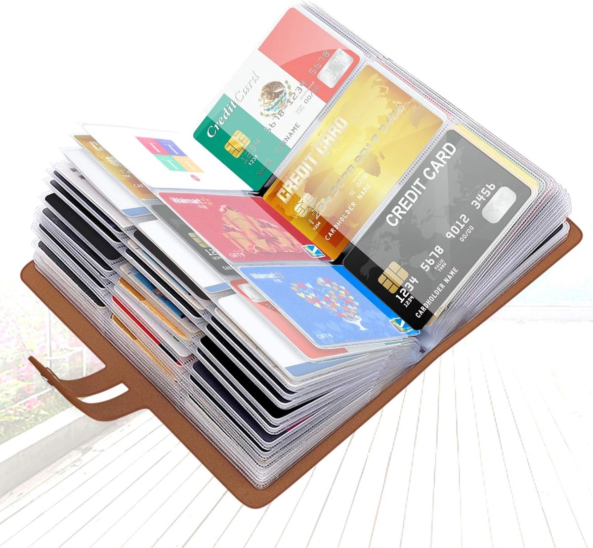 RFID-creditcardhouder, visitekaarthouder, visitekaarthouder, met 96 kaartvakken, creditcardbescherming voor het beheren van je verschillende kaarten, om verlies of beschadiging te voorkomen