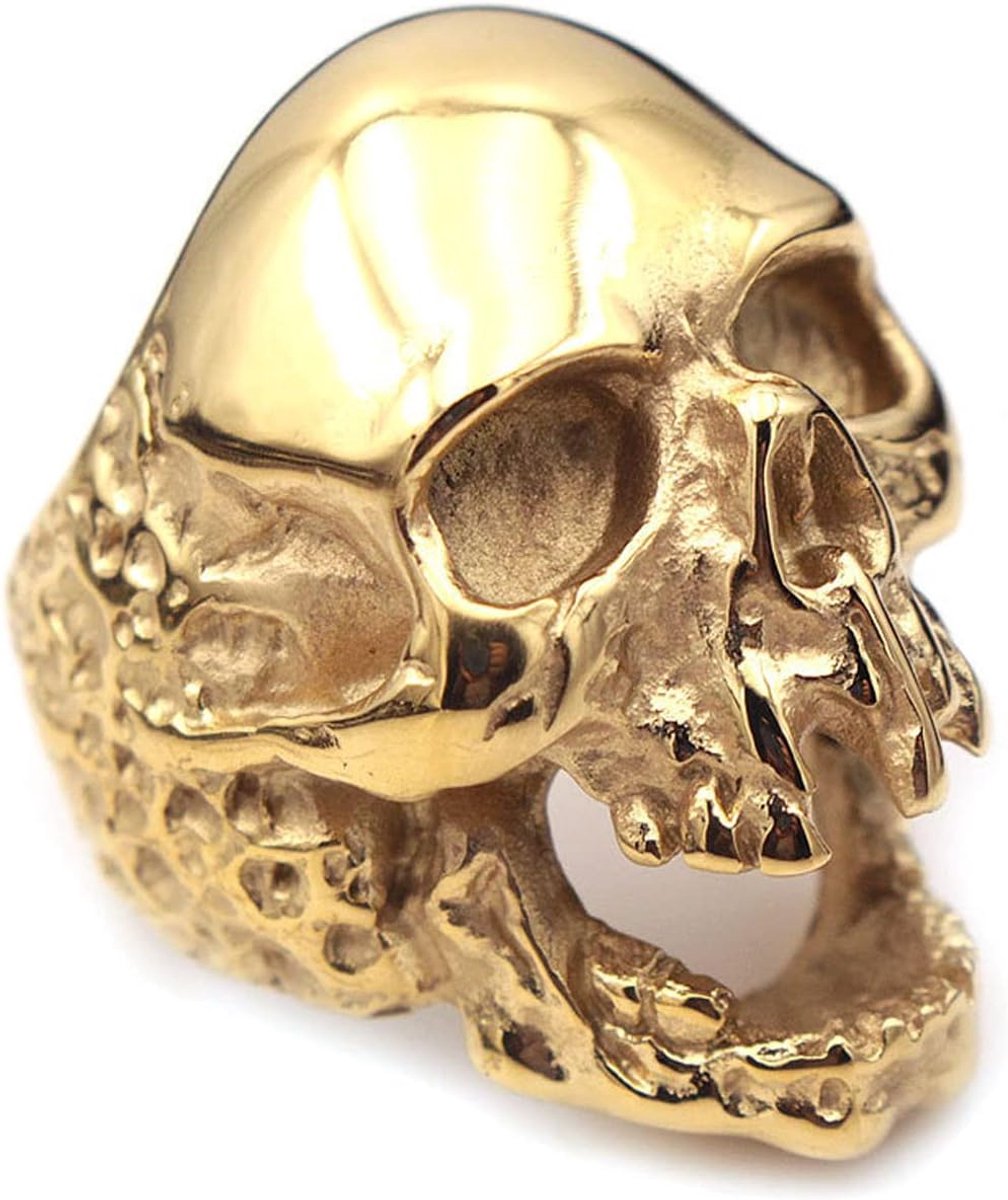 Schedel roestvrij staal trendy mannelijke dominante ring retro punk ghost hoofd titanium stalen ring
