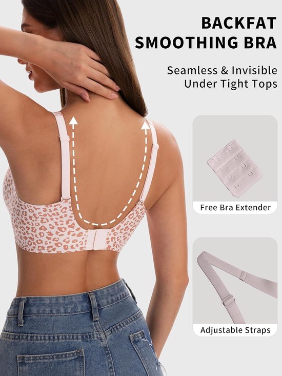 Zonder beugel, push-up beha voor dames, naadloos, met vulling, comfortabele Jelly Bras — afbeelding 3