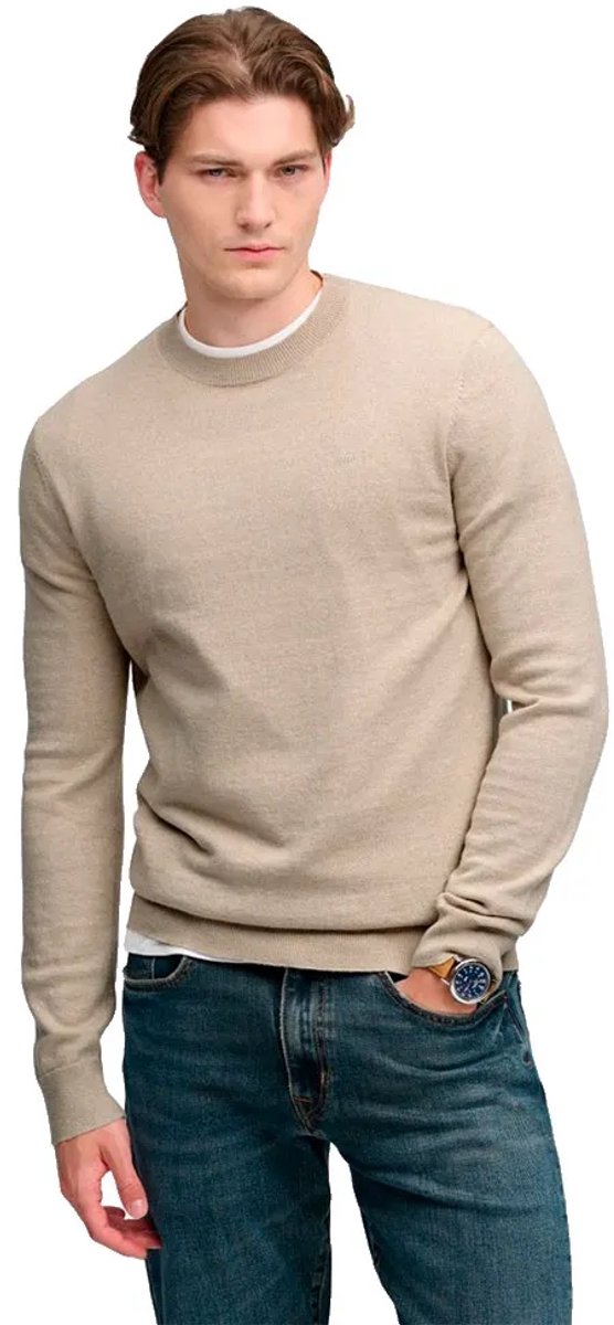 Superdry Essential Lichtgewicht Wollen Mix Trui Heren Sweaters Barley Marl