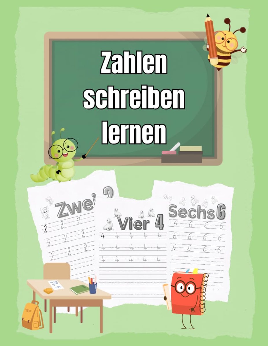 Schreiben lernen: Übungsheft mit Spurrillen | Zahlen von 1 bis 10 | für Jungen und Mädchen | Vorschulheft für Kleinkinder