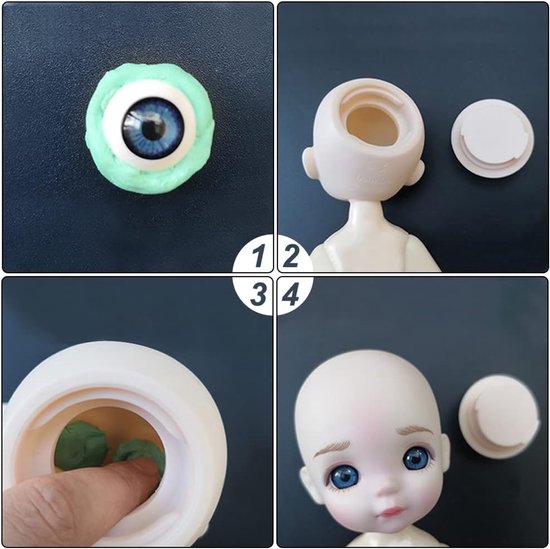 20 sets valse oogballonnen, 22 mm, realistische oculaire ballonnen van kunststof, halfrond, griezelige ogen, voor feestdecoratie, knutselen, horrordecoratie — afbeelding 5