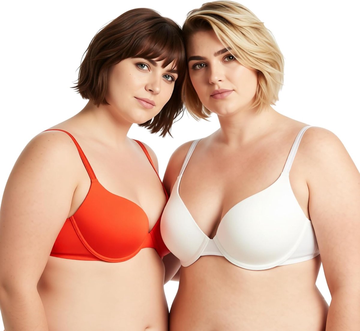 Muse Dames Grote maat Volledige dekking Gewatteerd Beugelbeha-2 Stuks