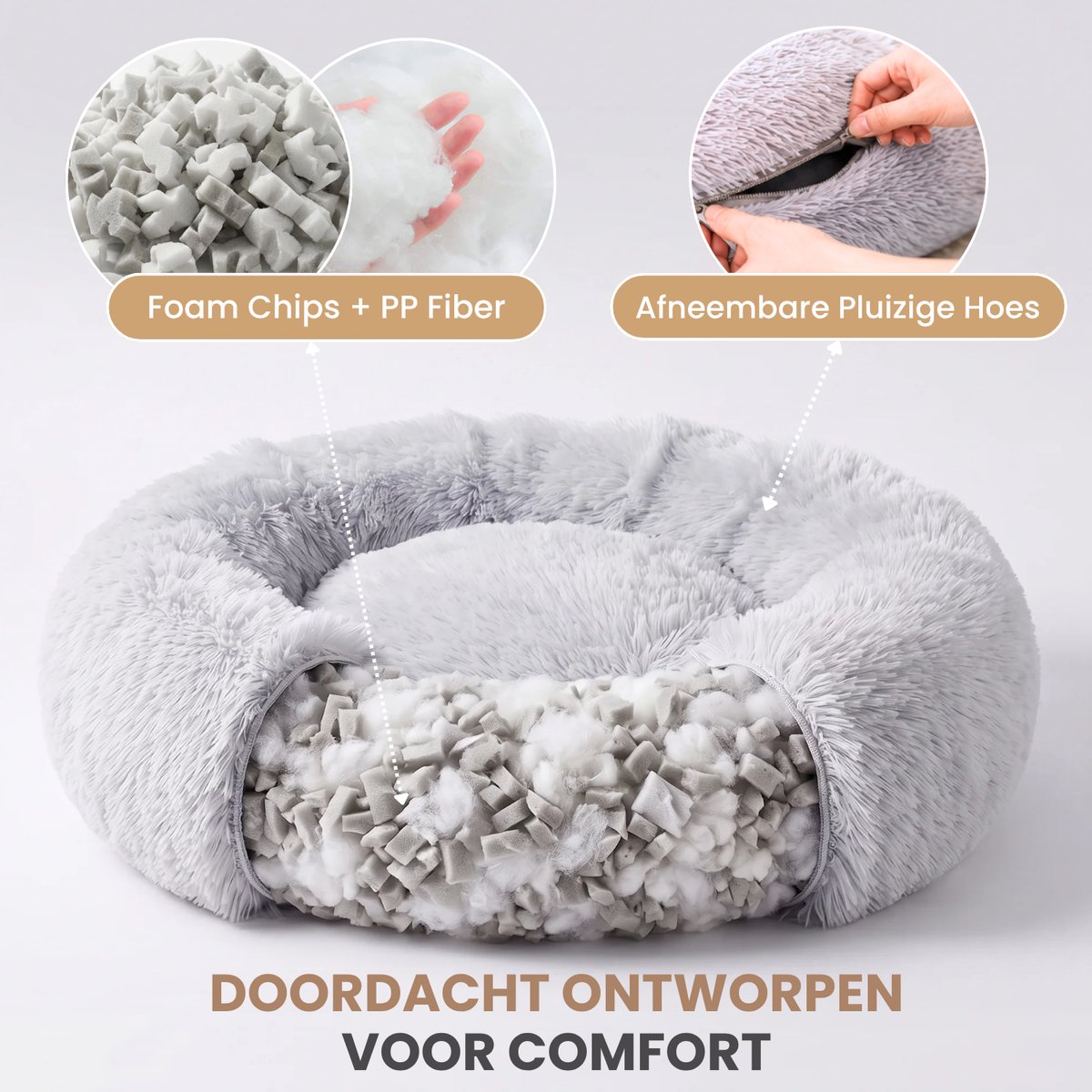 Pebble Pebble Orthopedische Donut Hondenmand - afbeelding 2
