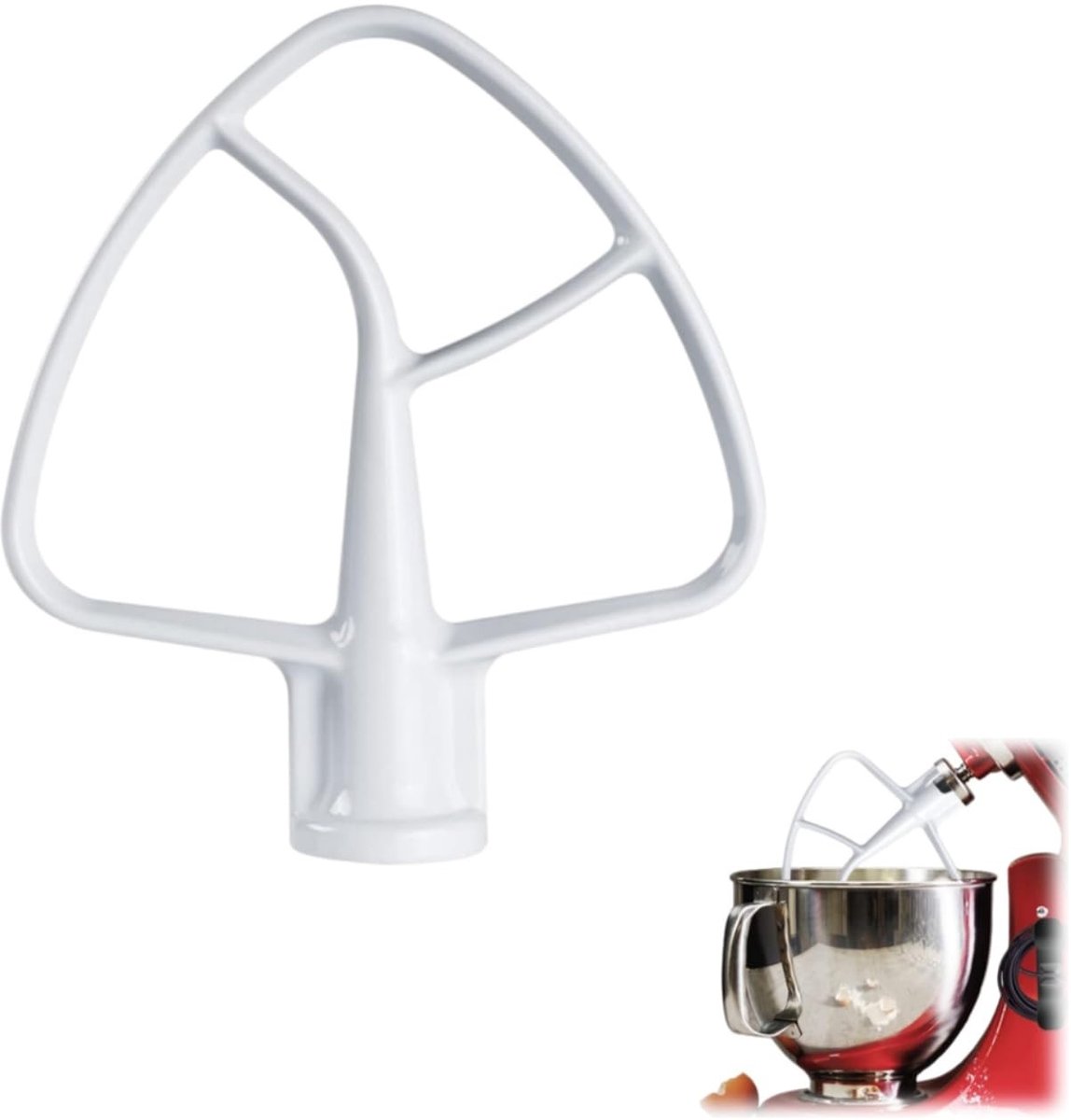 SolidKeus - Gecoate Platte Roerder voor Keukenmachines, 4,5-5 Qt