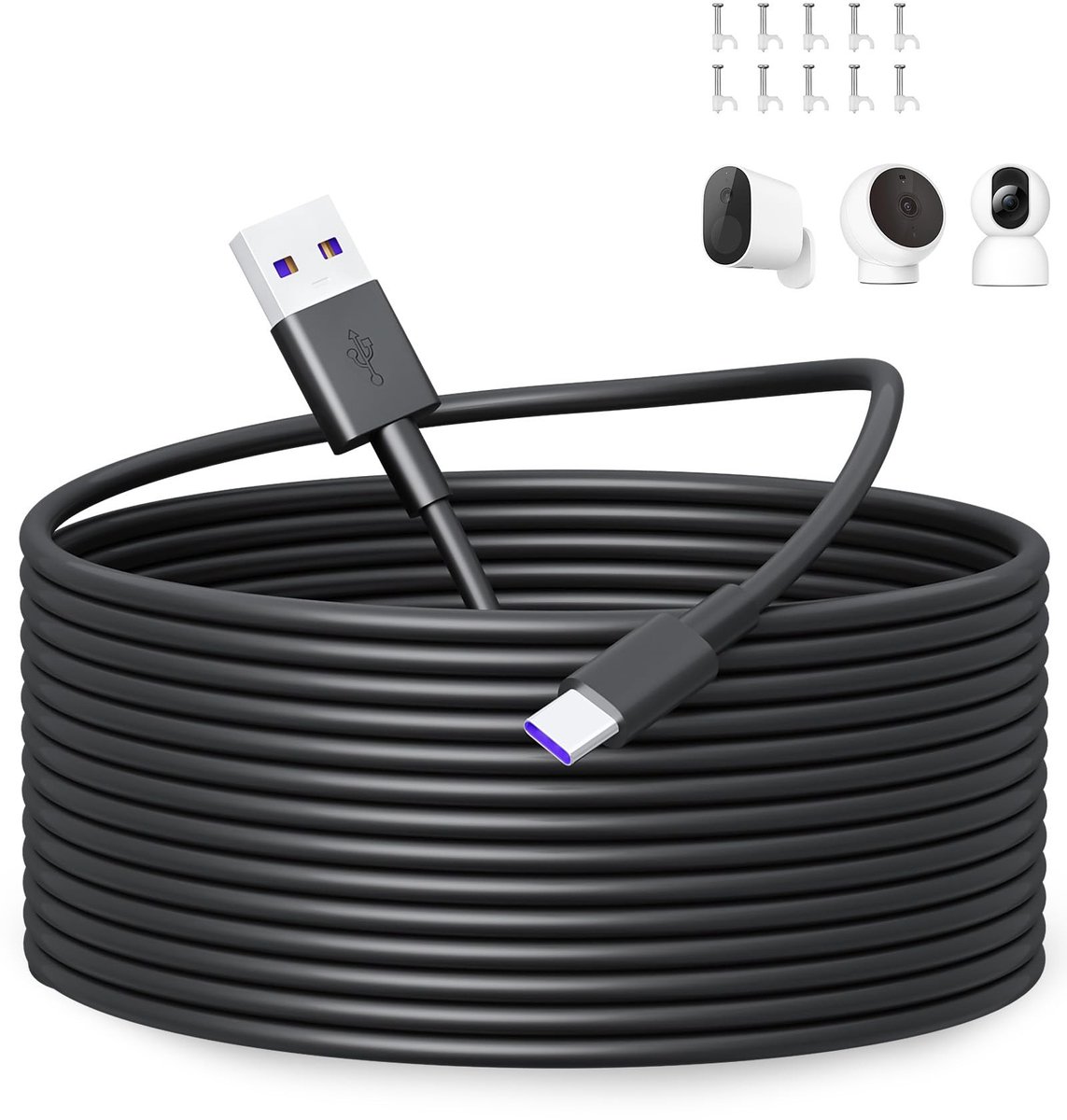 SolidKeus - USB C Kabel van 10m voor Beveiligingscamera