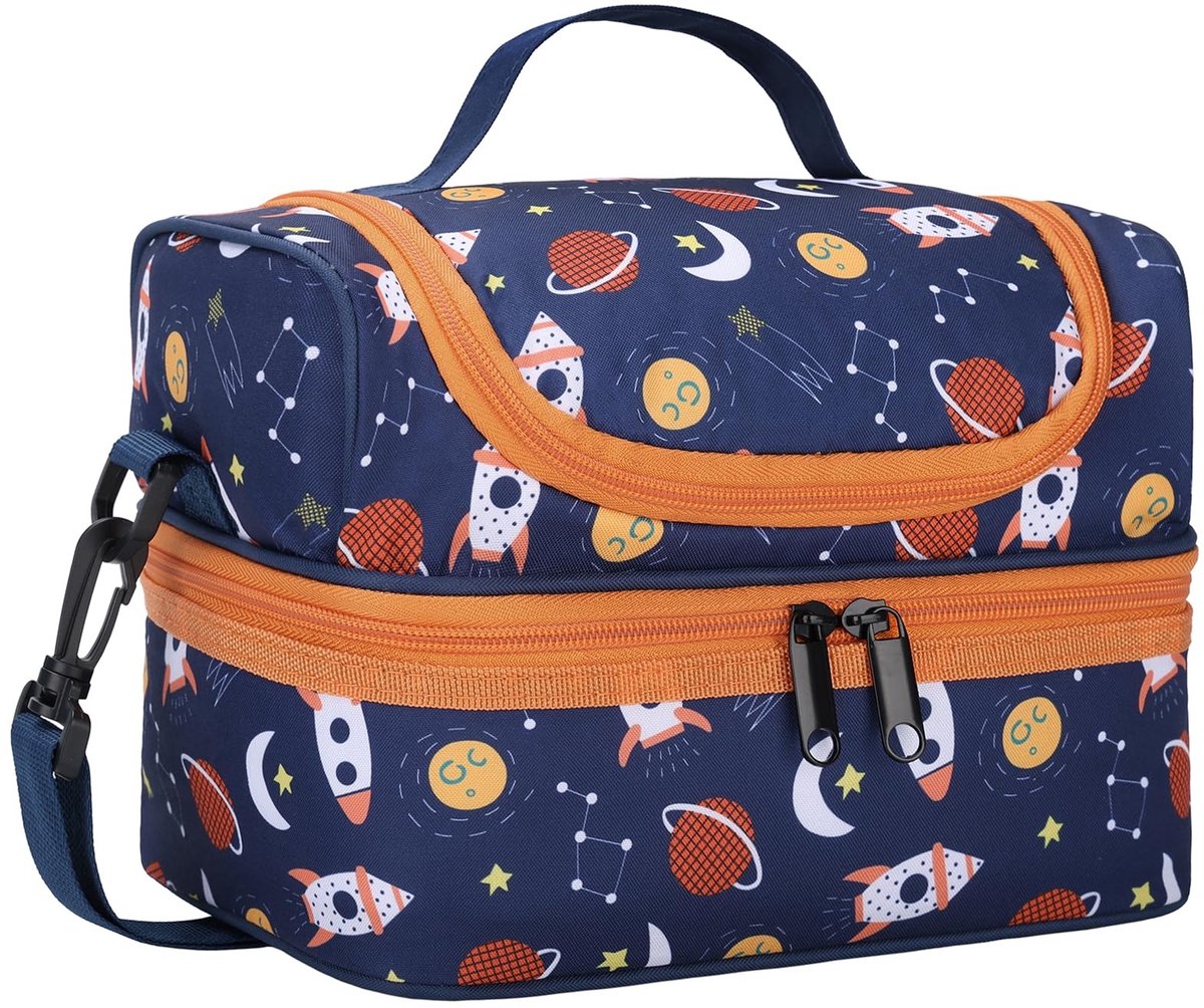 SolidKeus - Cute Geïsoleerde Lunchtas voor Kinderen met Dubbele Compartimenten