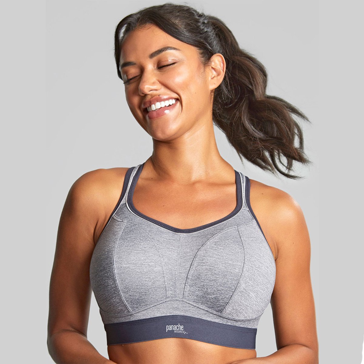 Panache - Boundless Non Wired Sport BH - Charcoal/Black - 75I