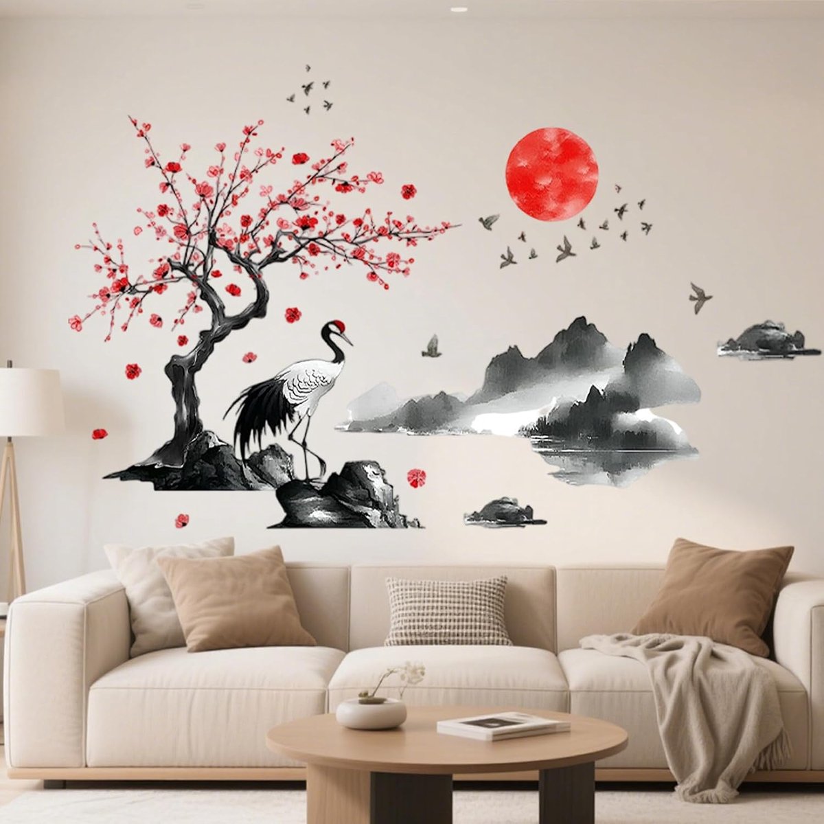 milaosk Muursticker Muurtattoo XXL Bloemen Boom Tak Muursticker Woonkamer