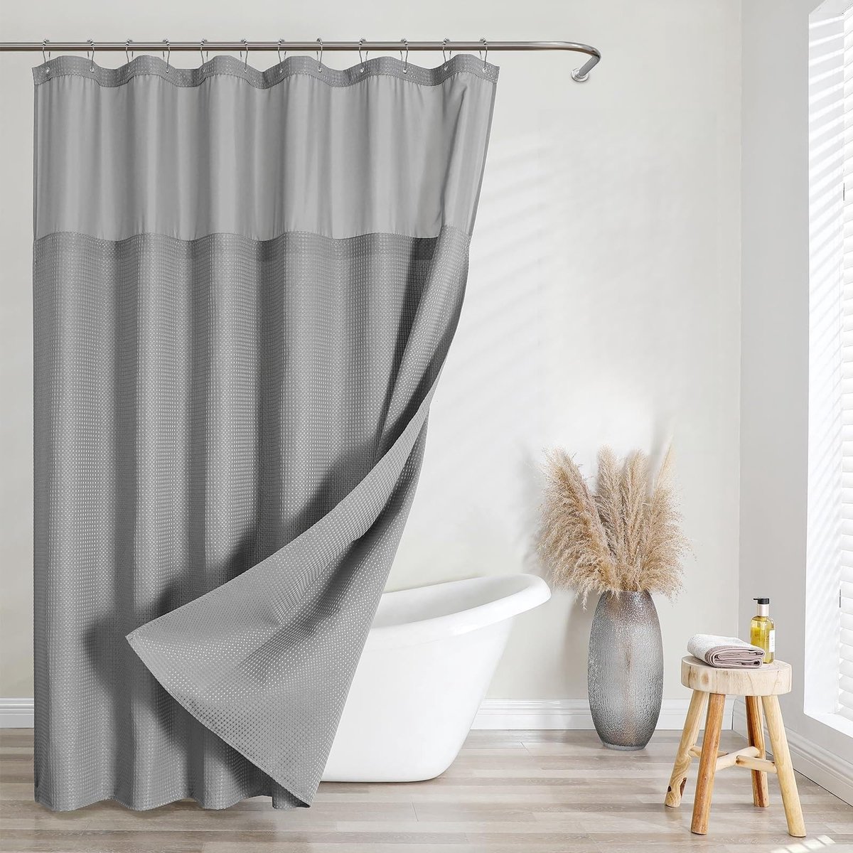 SolidKeus - Waterdicht Douchegordijn met TPU Coating 180 x 200 cm Grijs