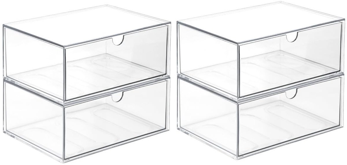 SolidKeus - Set van 4 Stapelbare Cosmetica Organisers van Acryl