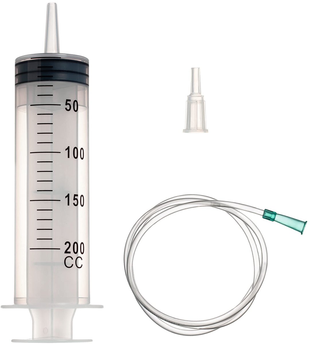 SolidKeus - 200ml Grote Kunststof Cylinder met Slang voor Laboratoria