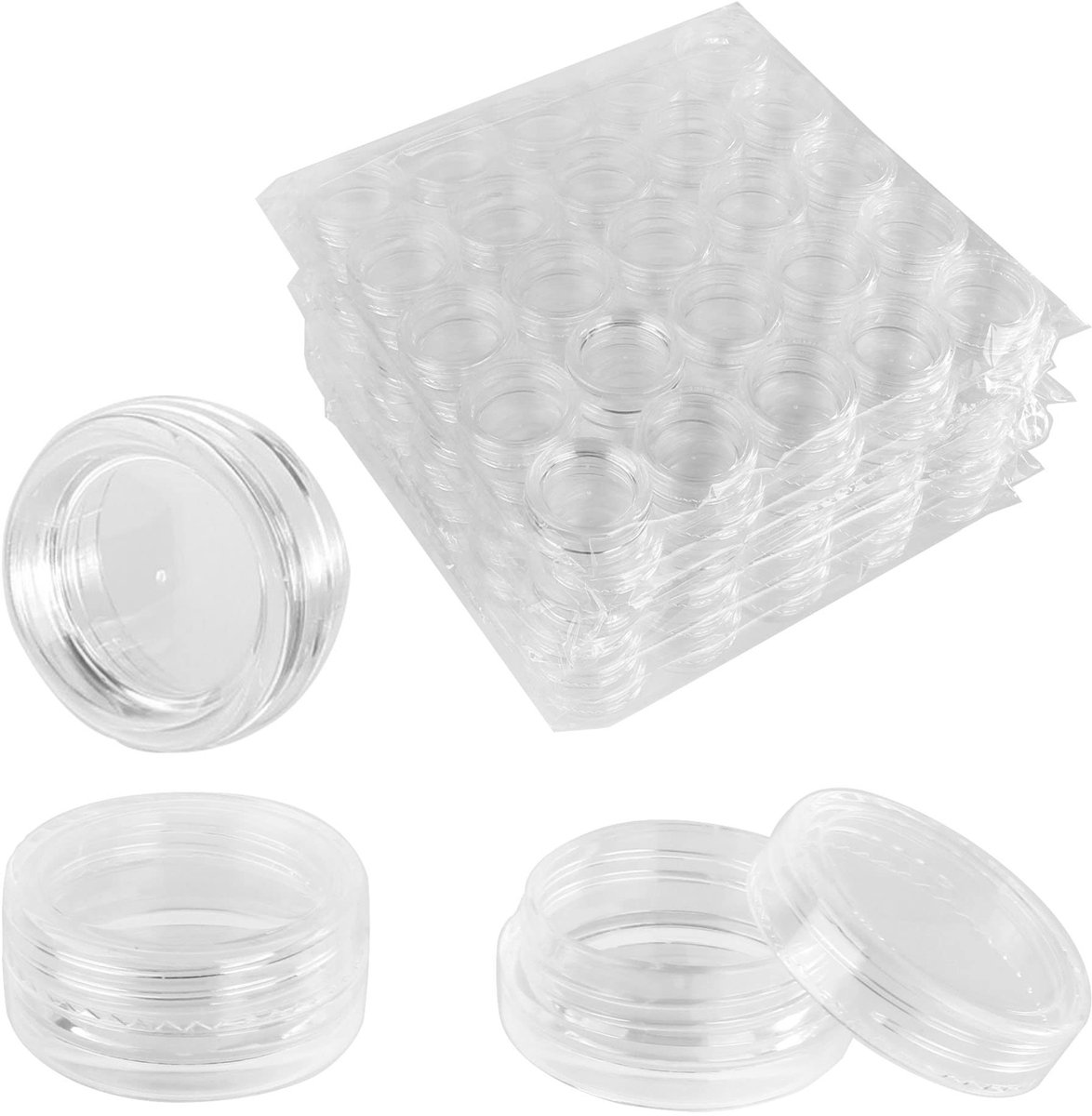 SolidKeus - Set van 150 Lege 3g Transparante Cosmetische Jars voor Make-up