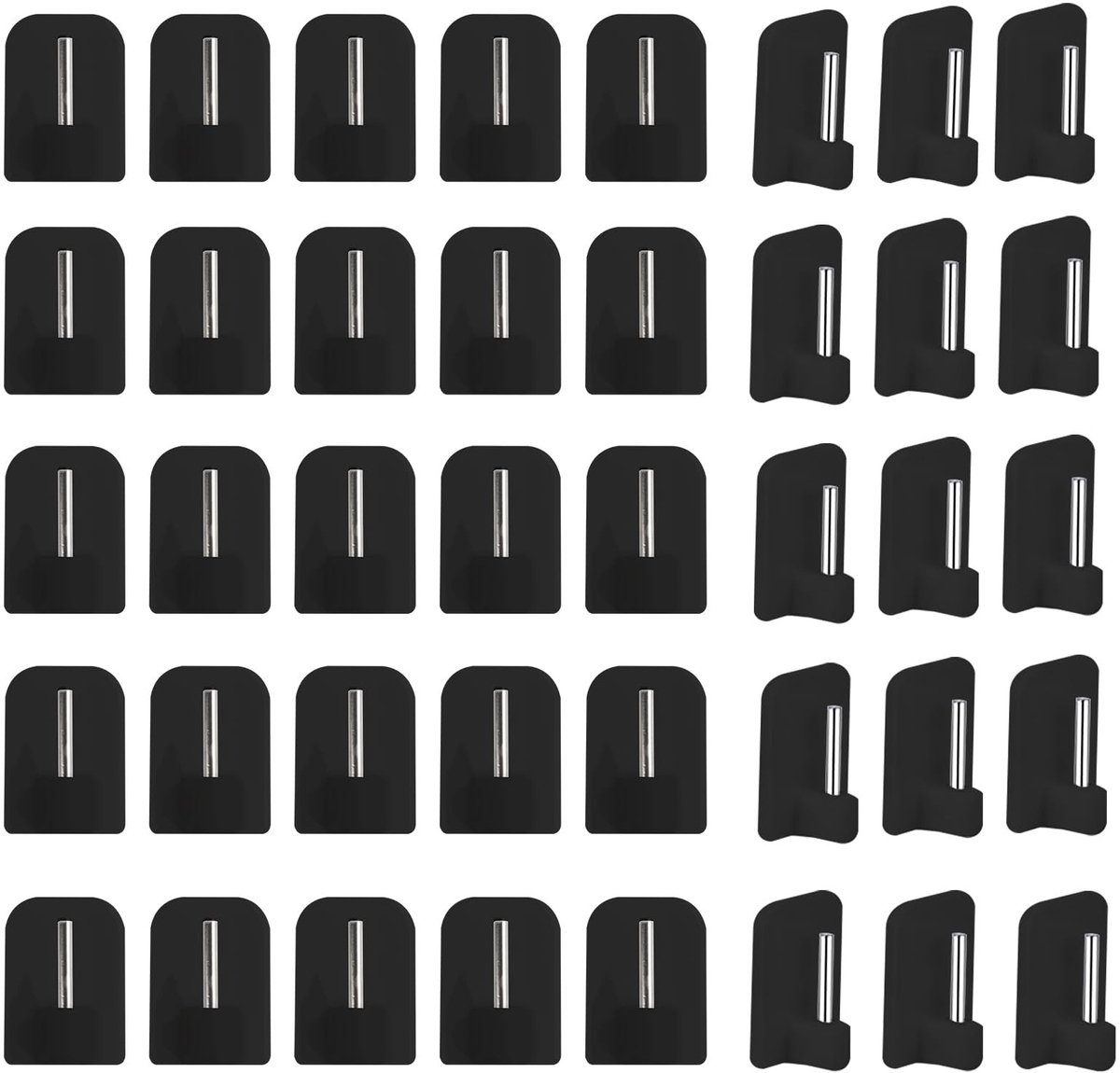 SolidKeus - 40 Stuks Zelfklevende Gordijnhaken voor Makkelijk Gebruik