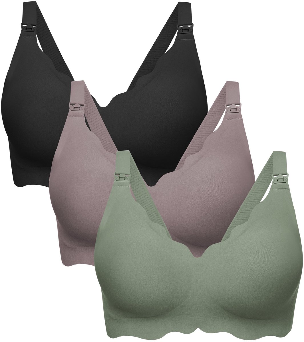 SolidKeus - Set van 3 Naadloze Borstvoedingsbeha's voor Vrouwen
