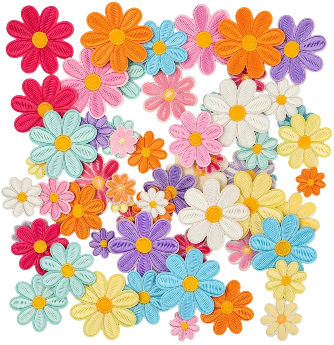 SolidKeus - 64 Meerkleurige Strijkpatches voor Kleding en Accessoires