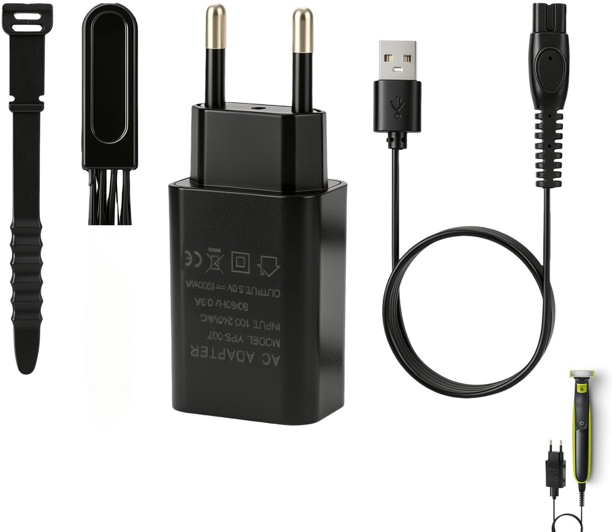 SolidKeus - 5V USB Oplader voor Scheerapparaten en Trimmers