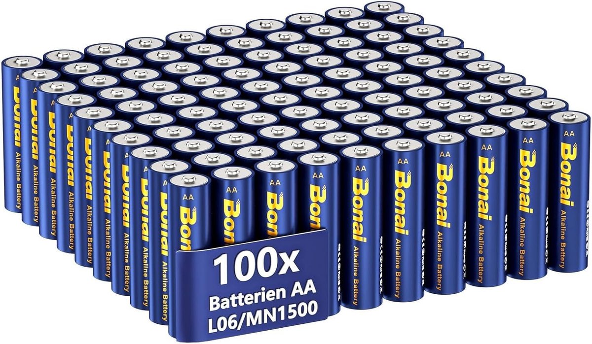 SolidKeus - AA Alkaline Batterijen (Set van 100 Stuks) voor Klokken en Speelgoed