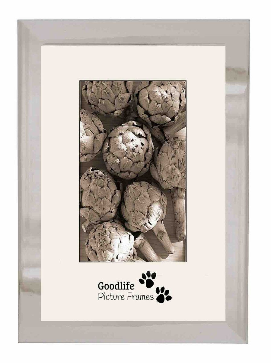 Houten Fotolijst Piano Spiegel/Chrome-30x70 - Helderglas - Breedte profiel is 30 mm - Goodlife Picture Frames