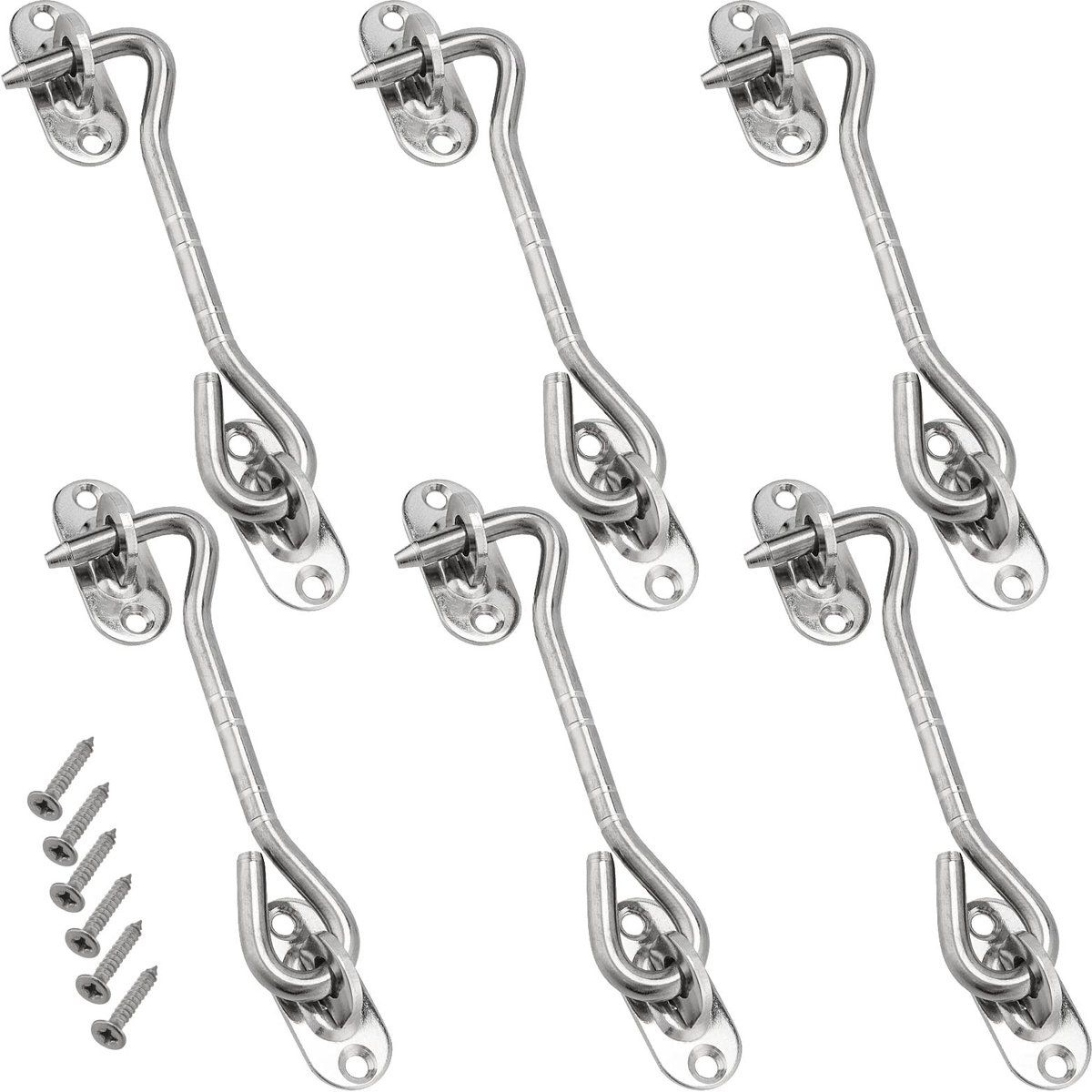 SolidKeus - Set van 10 RVS Cabin Hooks voor Deuren en Ramen