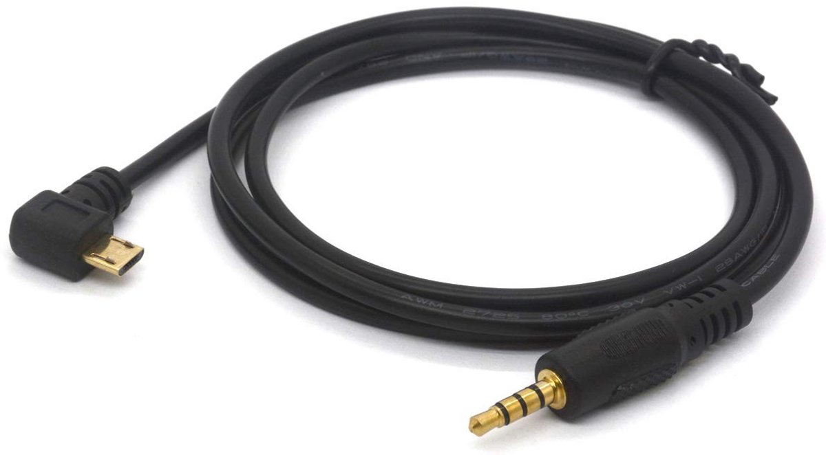 SolidKeus - Hoekige Micro USB naar 3.5mm AUX Kabel
