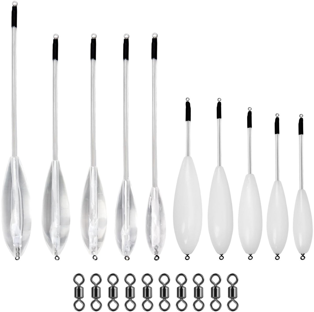 SolidKeus - 10 Stuks Forelvisaccessoires Set met Spinner-Snaps