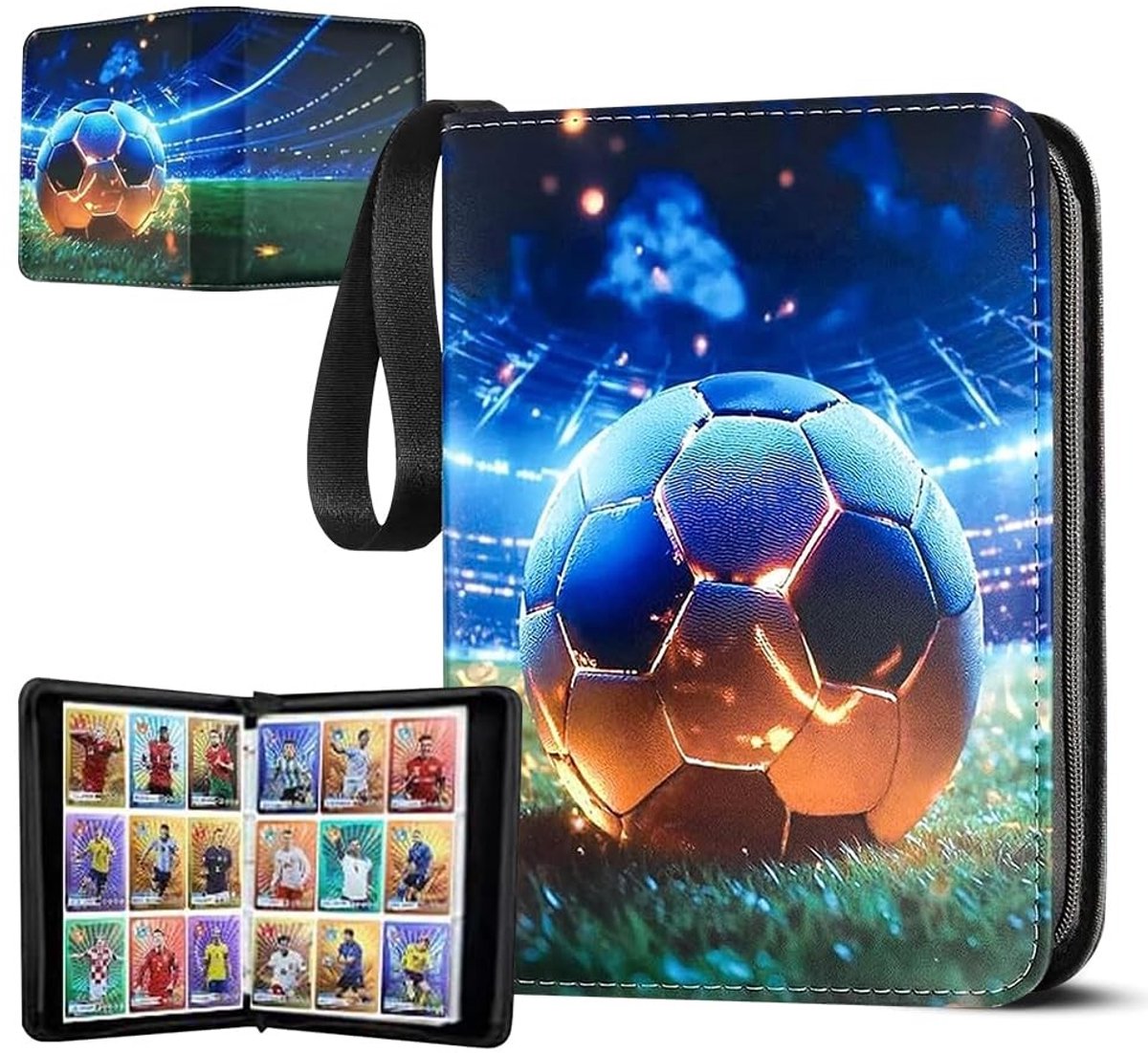 SolidKeus - Voetbalkaarten Verzamelalbum met 9 Compartimenten, 50 Pagina's