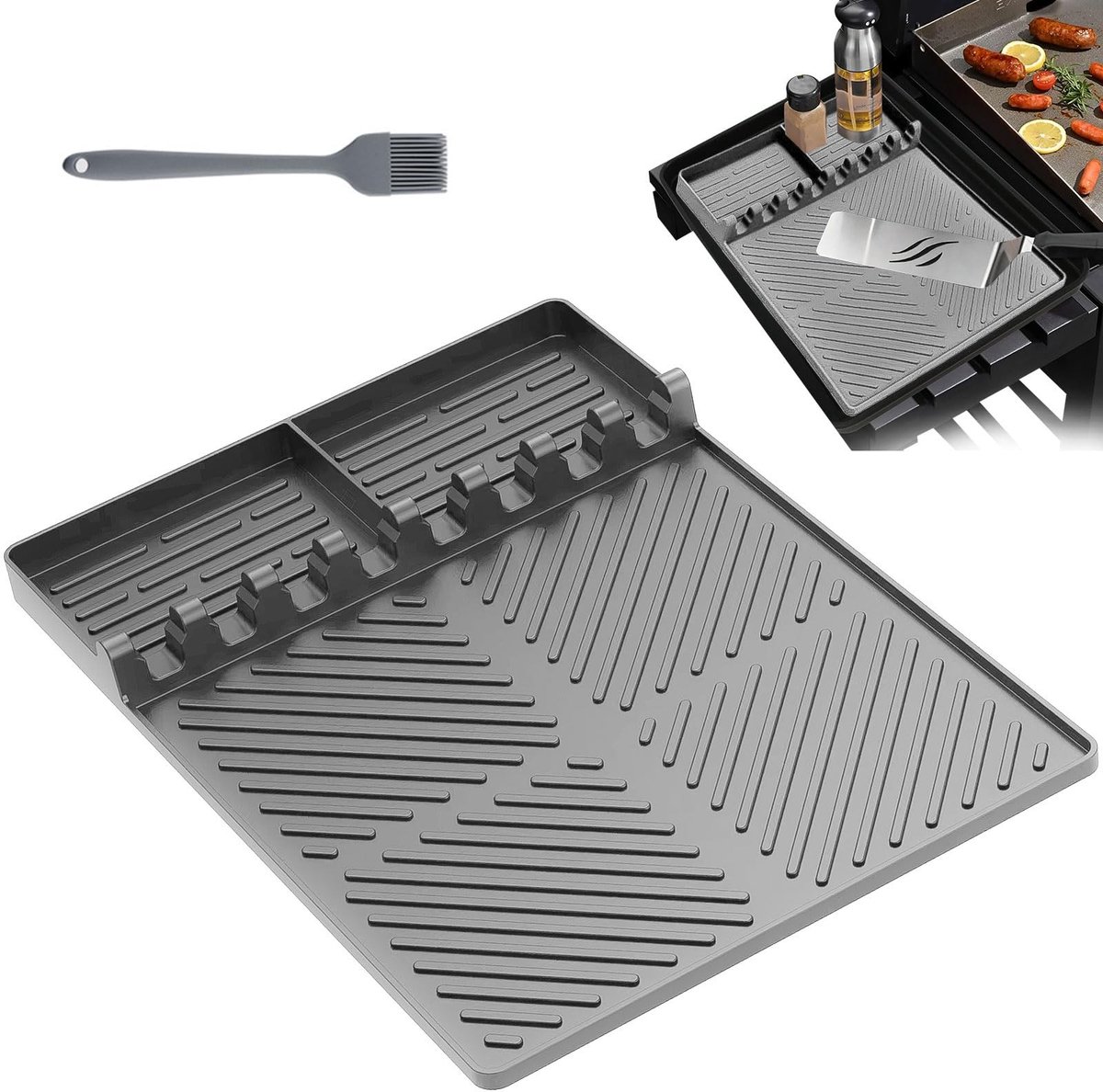 SolidKeus - Silicone Grillmat in Grijs voor BBQ Accessoires