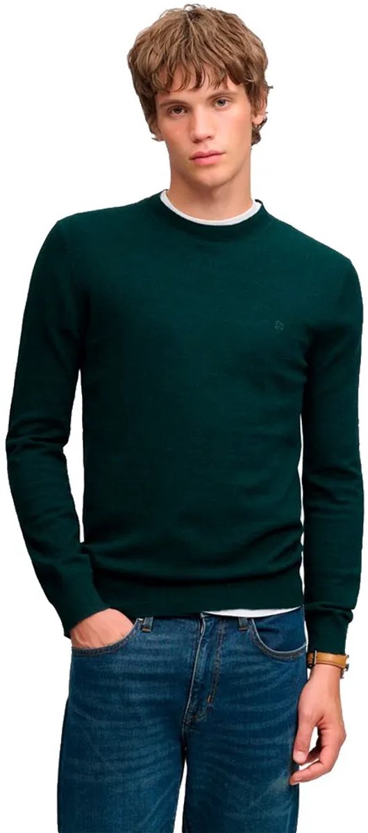 Superdry Essential Lichtgewicht Wollen Mix Trui Heren Sweaters Groen